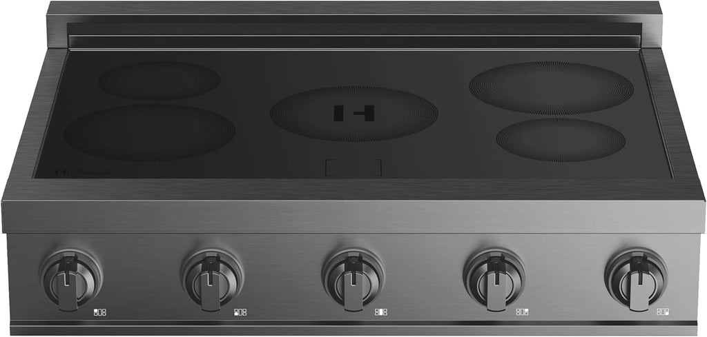 36″ Induction Range CookTop — 5 Burner Professional Electric Cooktop in Black Stainless Steel by Induction Hardware