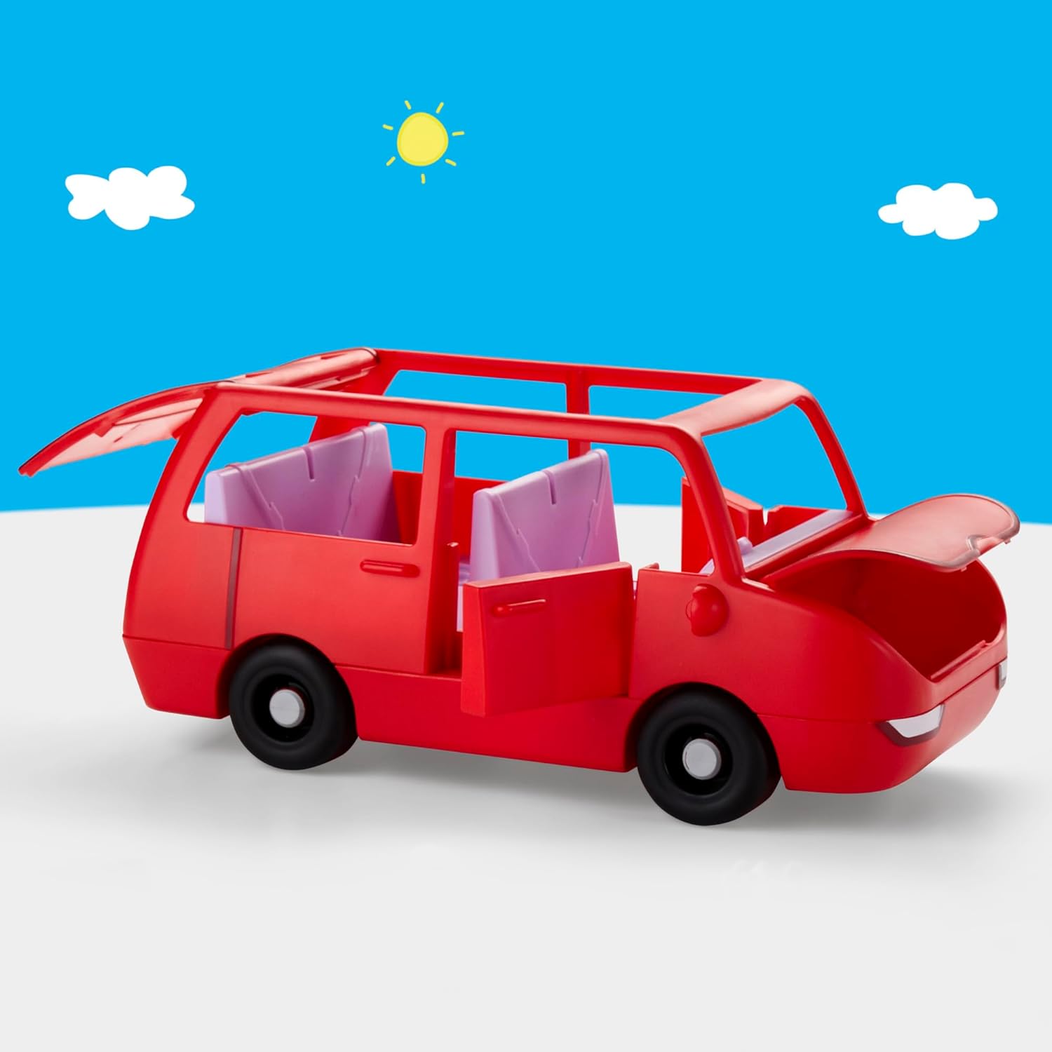 PEPPA PIG Peppa's Big Family Car with 2 Figures (Fits 5), Toy Car Playset for Girls and Boys 3 and Up