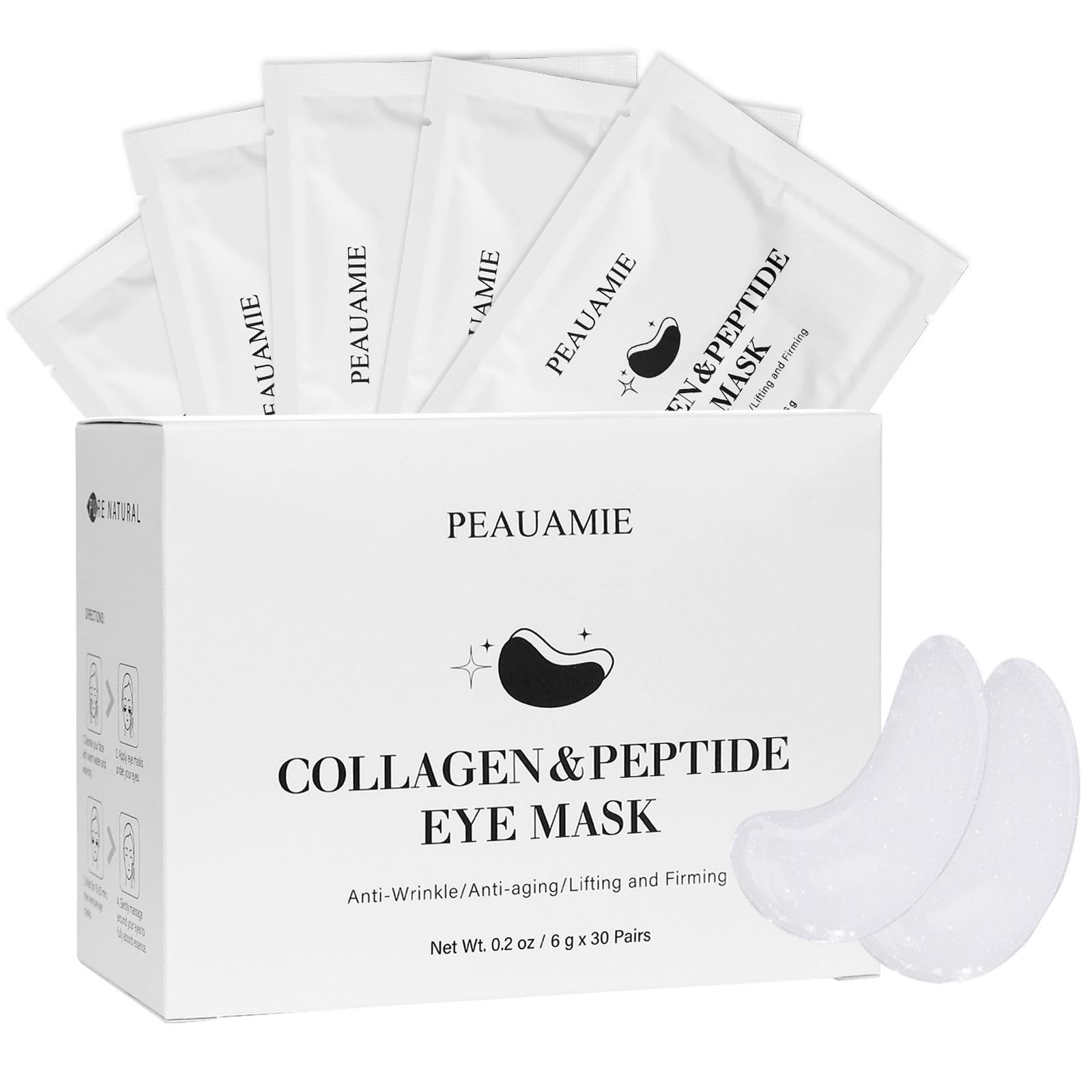 Under Eye Patches Gold and Hyaluronic Acid for puffy eyes,Rose Eye Masks for Dark Circles and Puffiness skin care Smooth Wrinkles products 30 Pairs