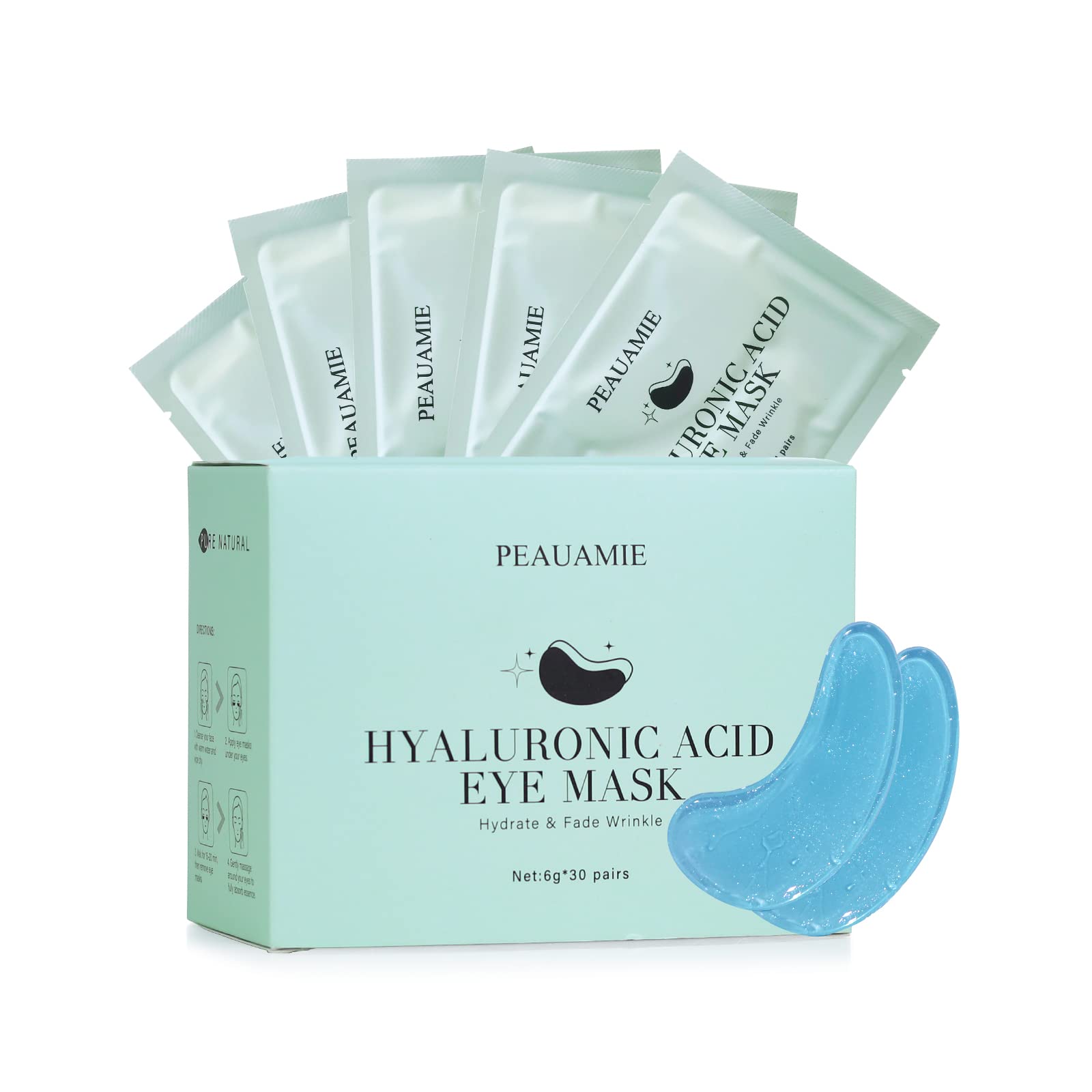 Under Eye Patches Gold and Hyaluronic Acid for puffy eyes,Rose Eye Masks for Dark Circles and Puffiness skin care Smooth Wrinkles products 30 Pairs