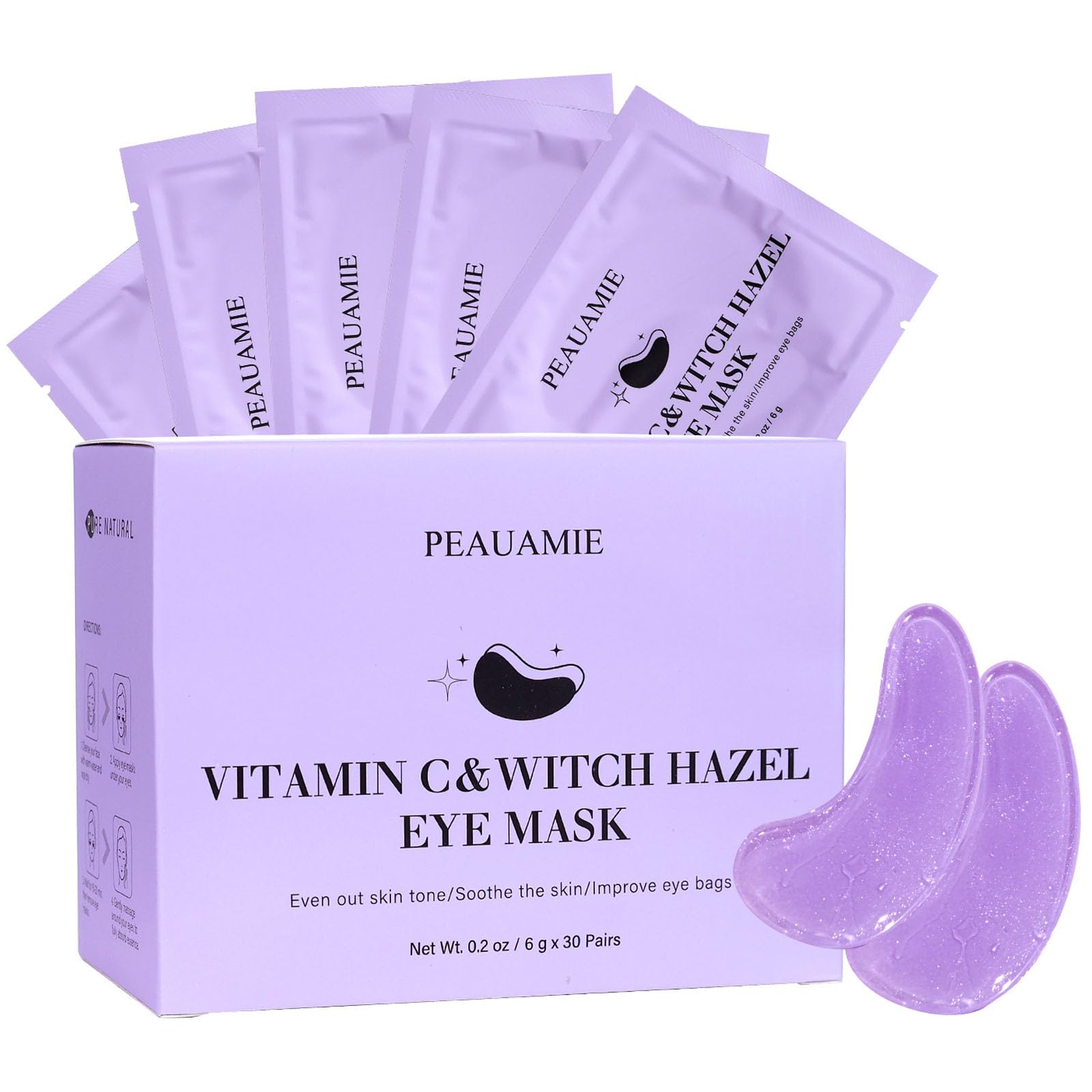 Under Eye Patches Gold and Hyaluronic Acid for puffy eyes,Rose Eye Masks for Dark Circles and Puffiness skin care Smooth Wrinkles products 30 Pairs