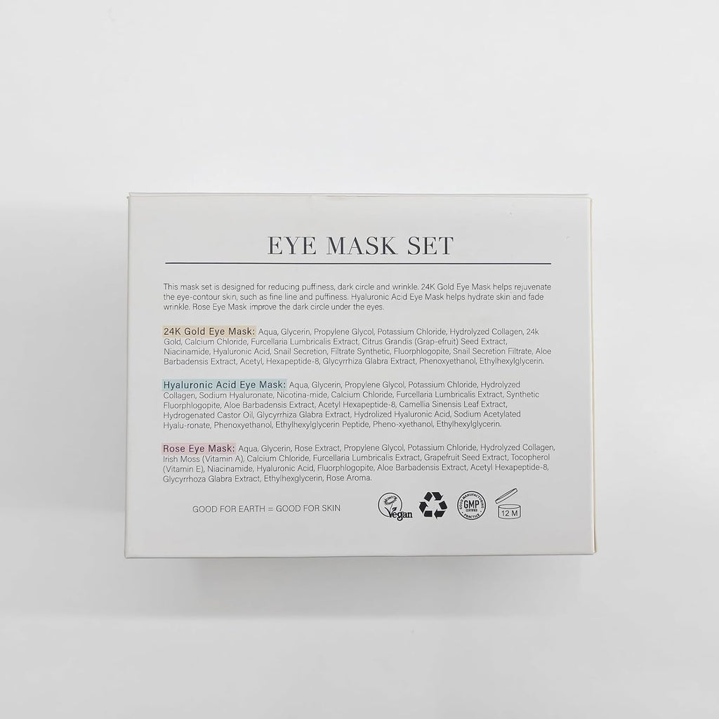 Under Eye Patches Gold and Hyaluronic Acid for puffy eyes,Rose Eye Masks for Dark Circles and Puffiness skin care Smooth Wrinkles products 30 Pairs