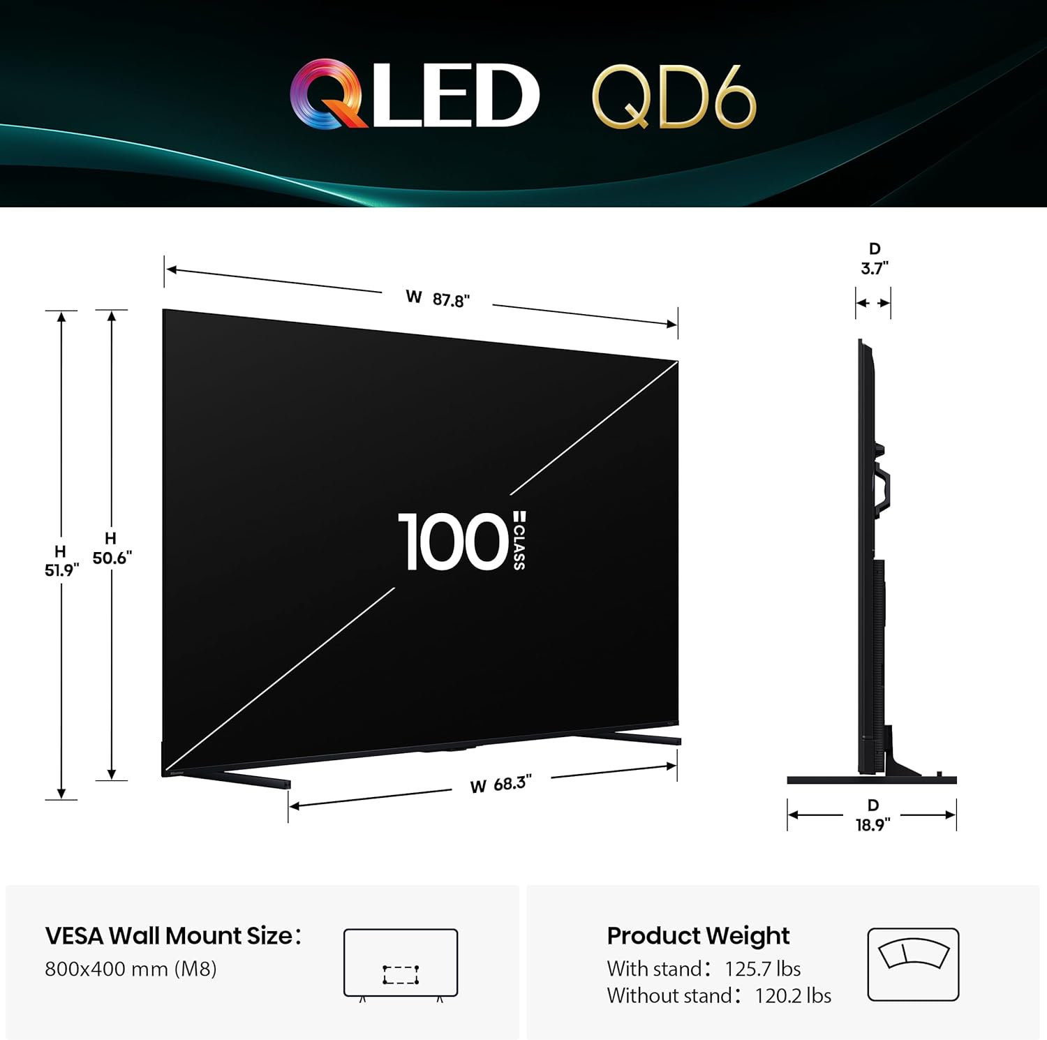Hisense 100" Class QD6 Series (100QD6QF, 2025 Model) QLED 4K UHD Smart Fire TV, 144Hz, Voice Remote with Alexa, Dolby Vision, Dolby Atmos, Motion Rate 240, HDR 10+, Game Mode Pro, MEMC, VRR, ALLM