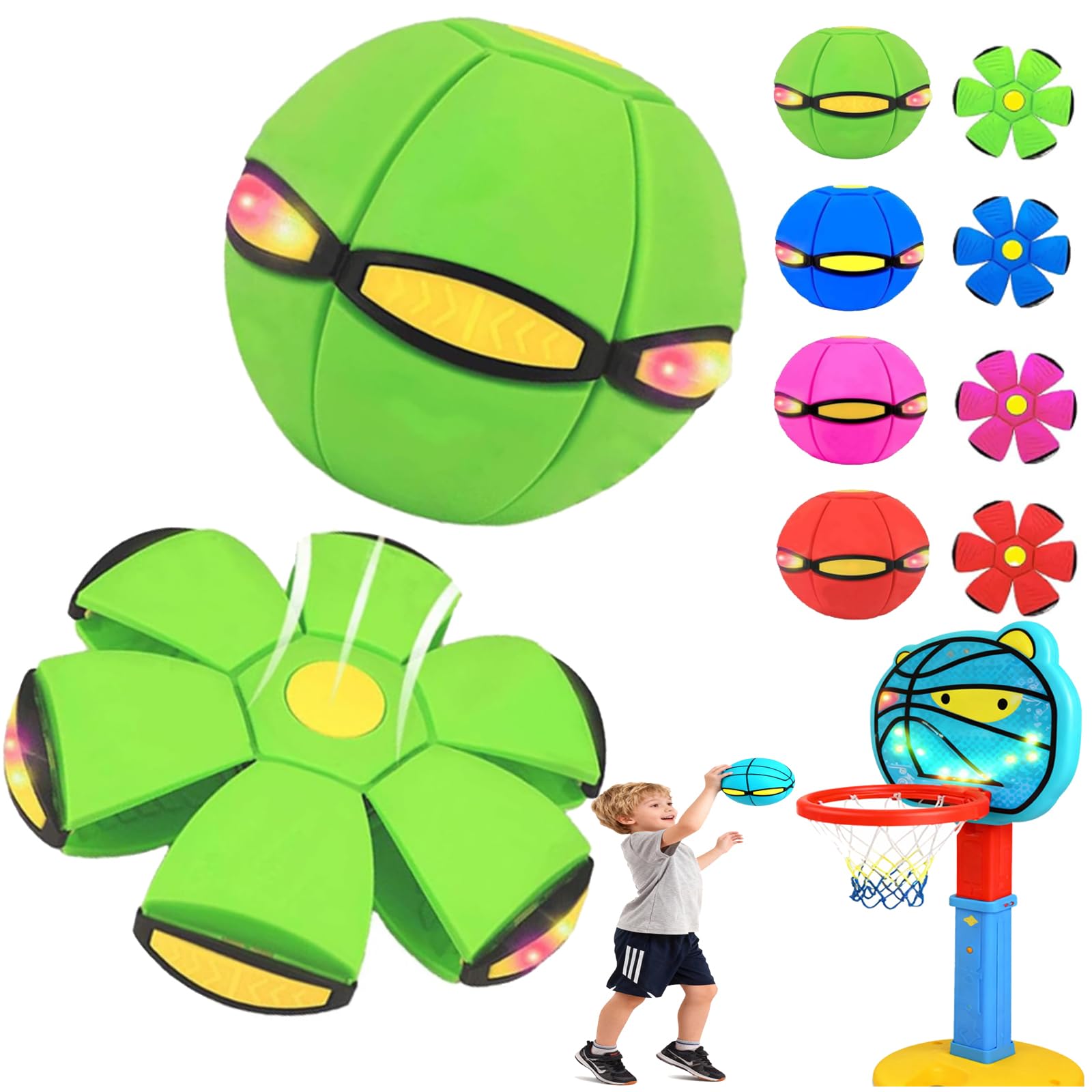 Magic Ball, Children Bouncing Ball, Parent-Child Interaction, Dual Form Freely Switchable, with 6 Light (Blue)