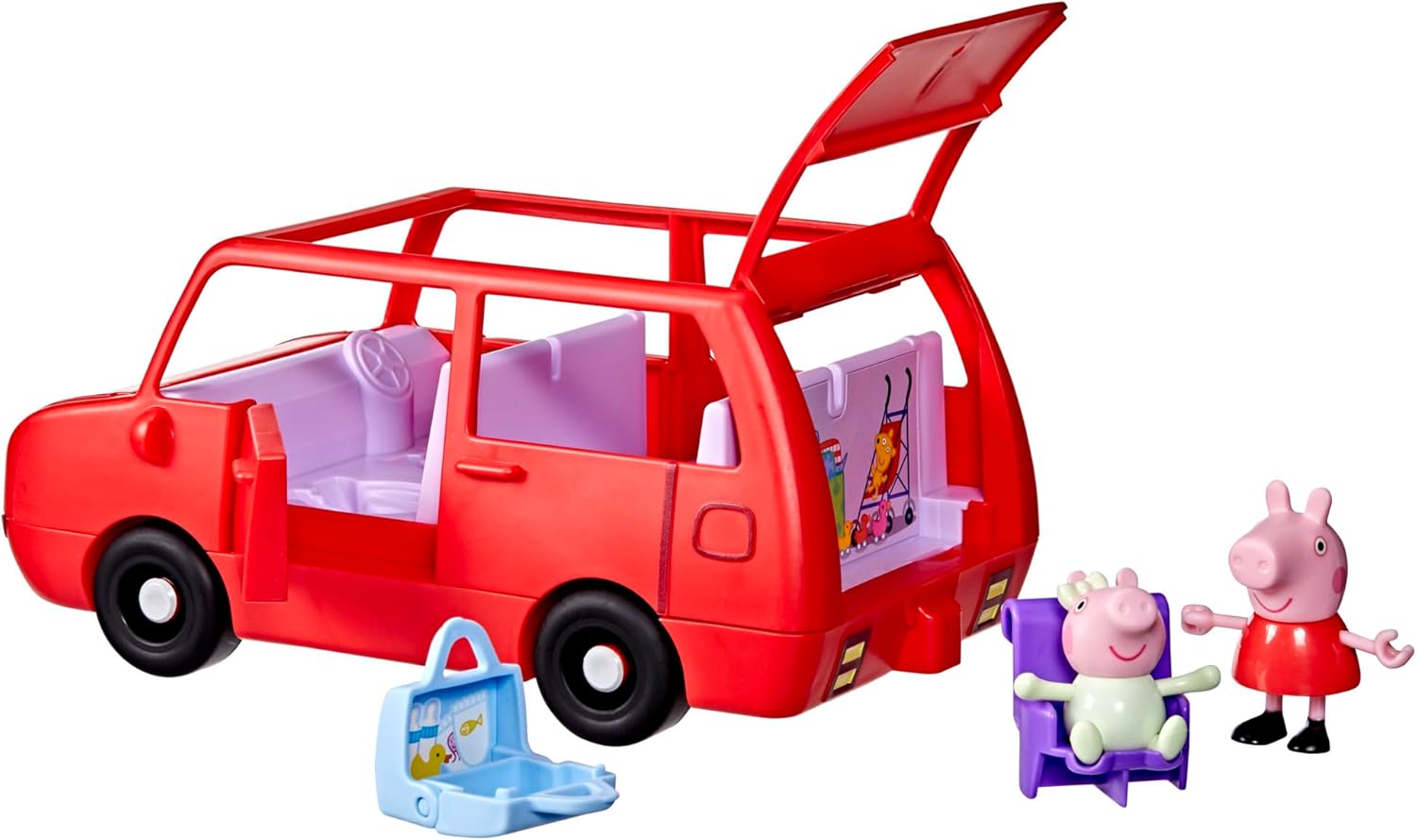 PEPPA PIG Peppa's Big Family Car with 2 Figures (Fits 5), Toy Car Playset for Girls and Boys 3 and Up