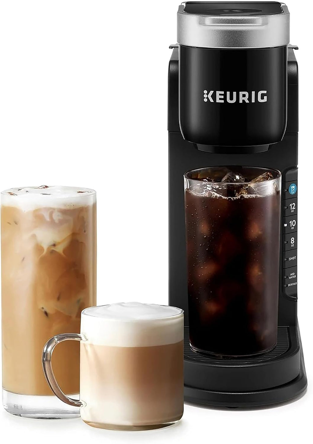 Keurig K-Café Barista Bar Single Serve Coffee Maker, with 3 Brew Sizes, Hot and Cold Brew Capabilities, 2oz Coffee Shot Button, Black (Renewed)