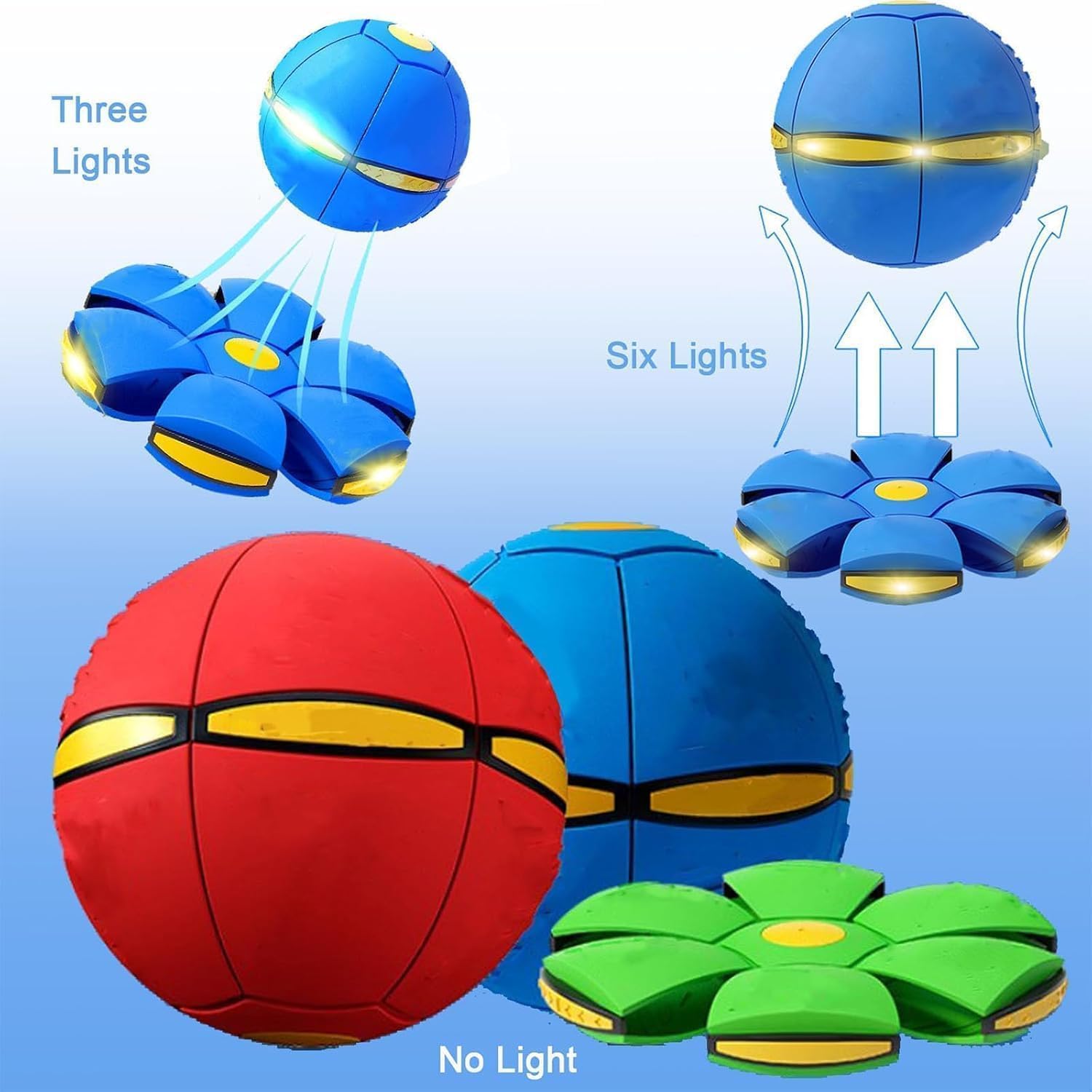 Magic Ball, Children Bouncing Ball, Parent-Child Interaction, Dual Form Freely Switchable, with 6 Light (Blue)