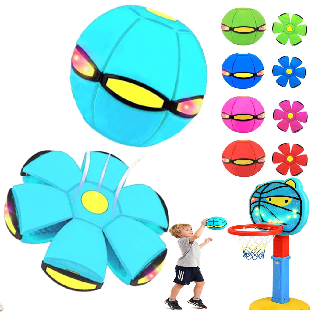 Magic Ball, Children Bouncing Ball, Parent-Child Interaction, Dual Form Freely Switchable, with 6 Light (Blue)