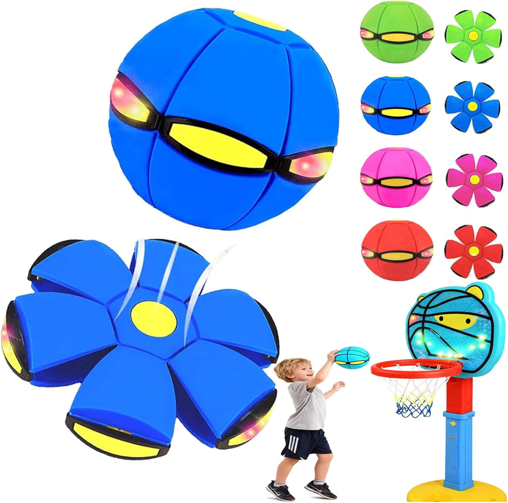 Magic Ball, Children Bouncing Ball, Parent-Child Interaction, Dual Form Freely Switchable, with 6 Light (Blue)