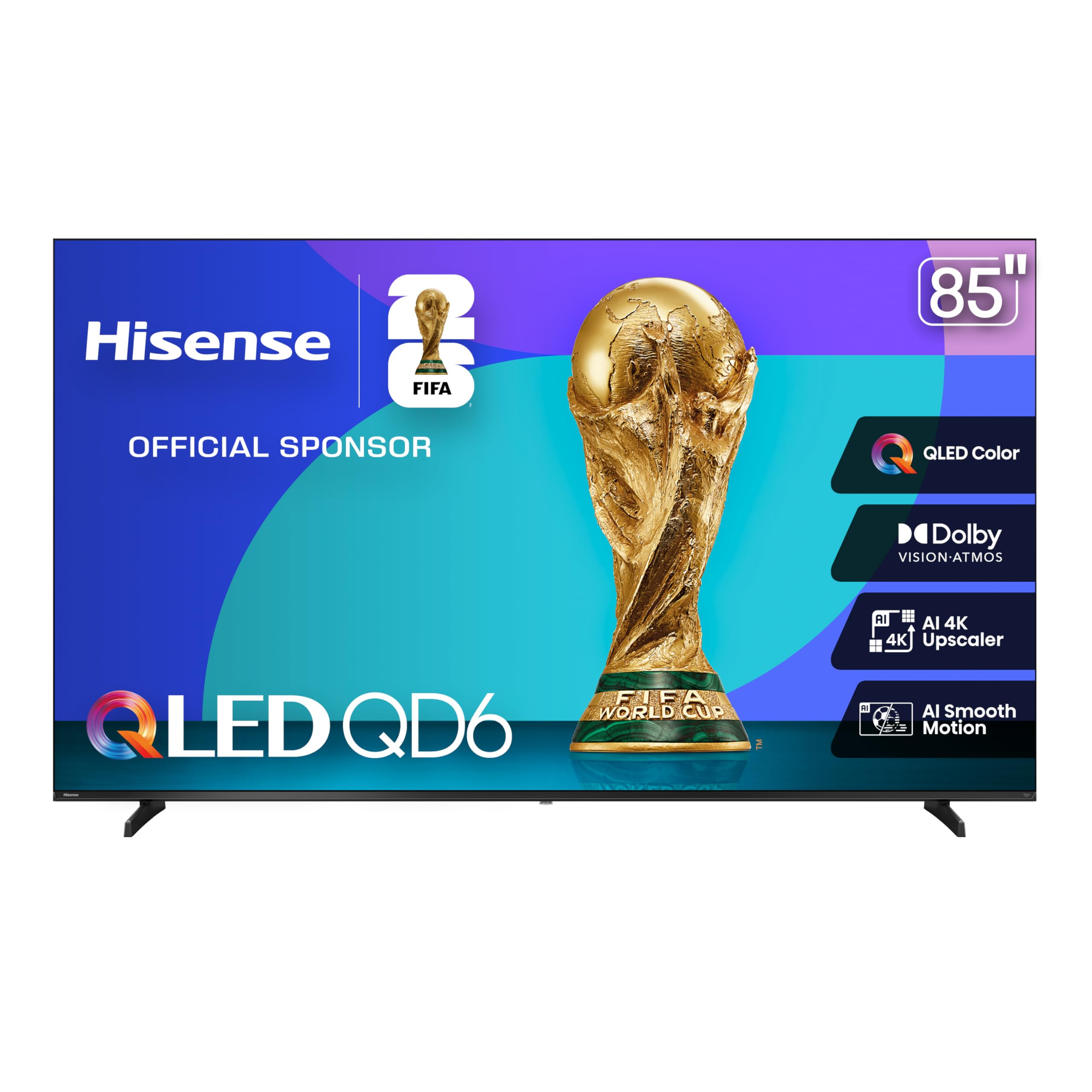 Hisense 100" Class QD6 Series (100QD6QF, 2025 Model) QLED 4K UHD Smart Fire TV, 144Hz, Voice Remote with Alexa, Dolby Vision, Dolby Atmos, Motion Rate 240, HDR 10+, Game Mode Pro, MEMC, VRR, ALLM