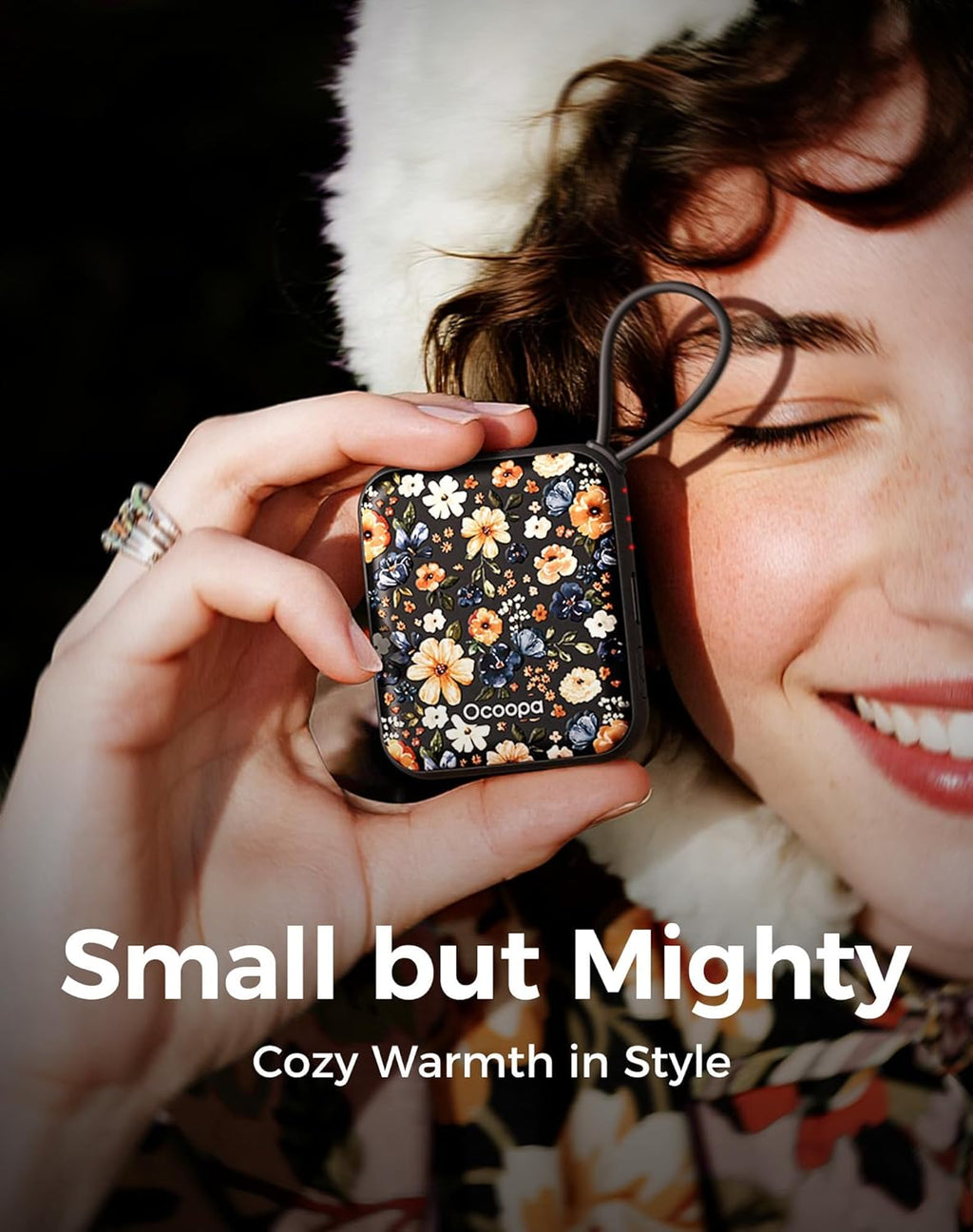 Ocoopa Hand Warmers Rechargeable UT5 Nano – Slim Electric Pocket Heater, Smart Temp Control, 14Hrs Battery, UL Safety, Artists in Bloom Design, Practical Gifts for Women, Christmas, Outdoor, Office