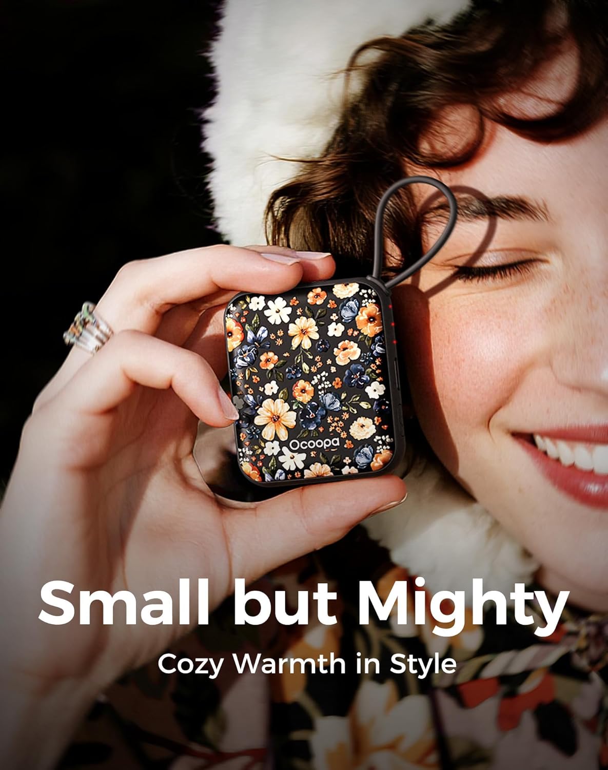 Ocoopa Hand Warmers Rechargeable UT5 Nano – Slim Electric Pocket Heater, Smart Temp Control, 14Hrs Battery, UL Safety, Artists in Bloom Design, Practical Gifts for Women, Christmas, Outdoor, Office