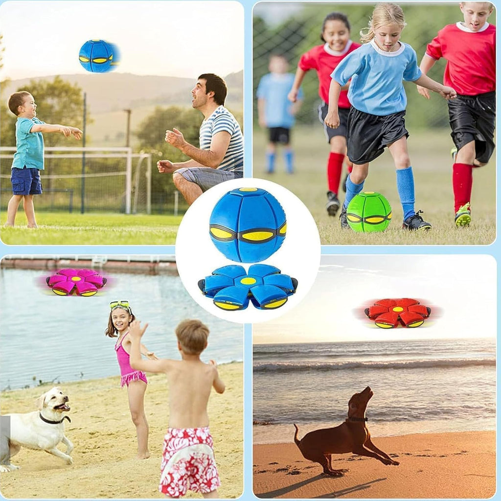Magic Ball, Children Bouncing Ball, Parent-Child Interaction, Dual Form Freely Switchable, with 6 Light (Blue)