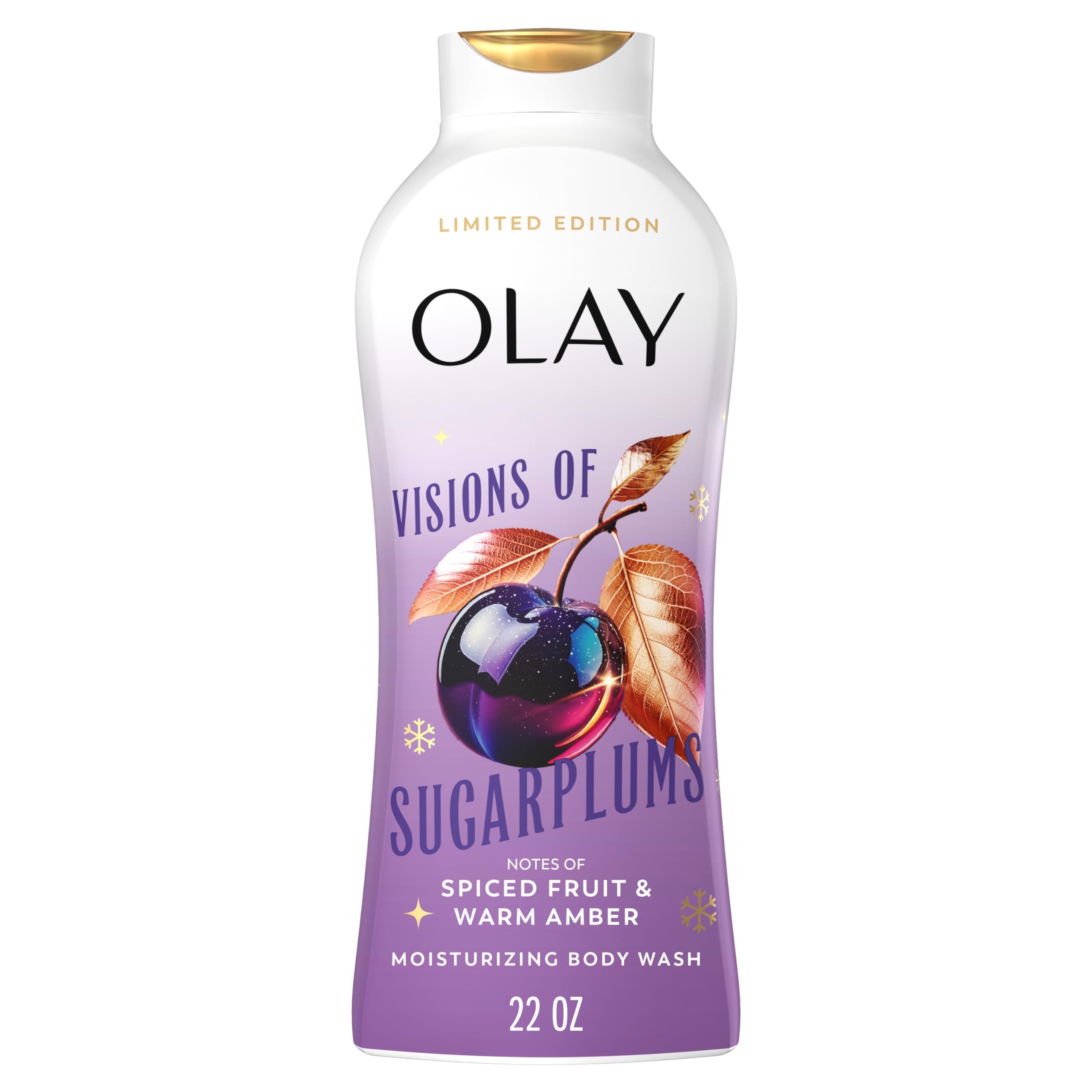 Olay Body Wash for Women, Hydrating & Moisturizing, Holiday Edition, With Plant Based Cleansers, B3 Complex, For All Skin Types, Champagne Blush with Berries Sugared Rim & Rose Petals Scent, 22 fl oz