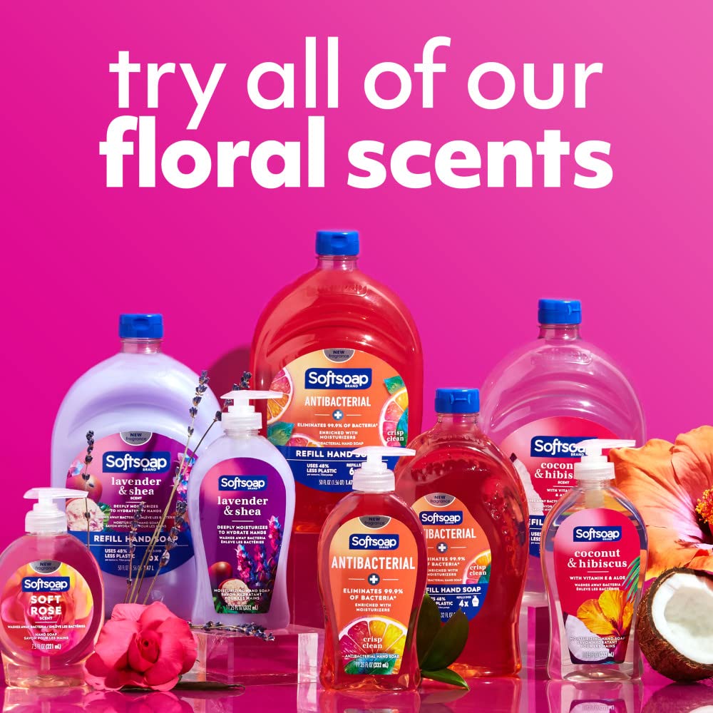 Softsoap Coconut & Hibiscus Scent Hydrating Liquid Hand Soap, Liquid Hand Soap, 11.25 Fl Oz (Pack of 6)