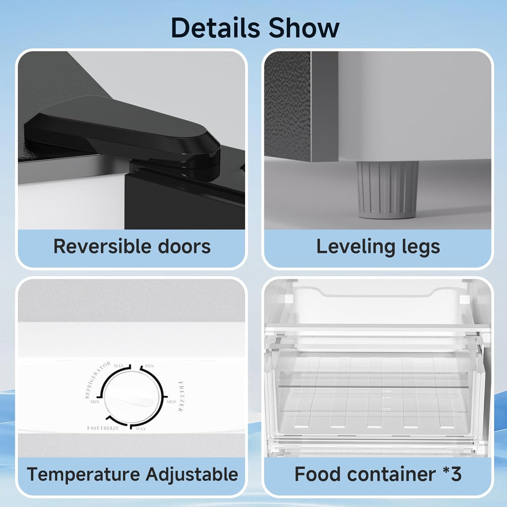 BANGSON Upright Freezer, 7.0 Cu.ft Stand Up Freezer, Convertible Upright Freezer/Refrigerator, Single Door for Kitchen,Garage, Office, Apartment, Silver