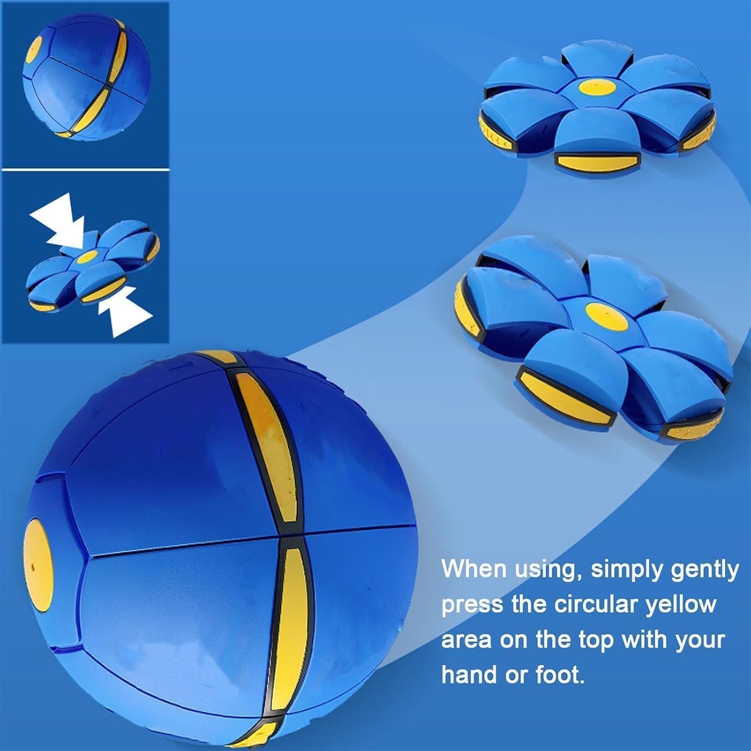 Magic Ball, Children Bouncing Ball, Parent-Child Interaction, Dual Form Freely Switchable, with 6 Light (Blue)