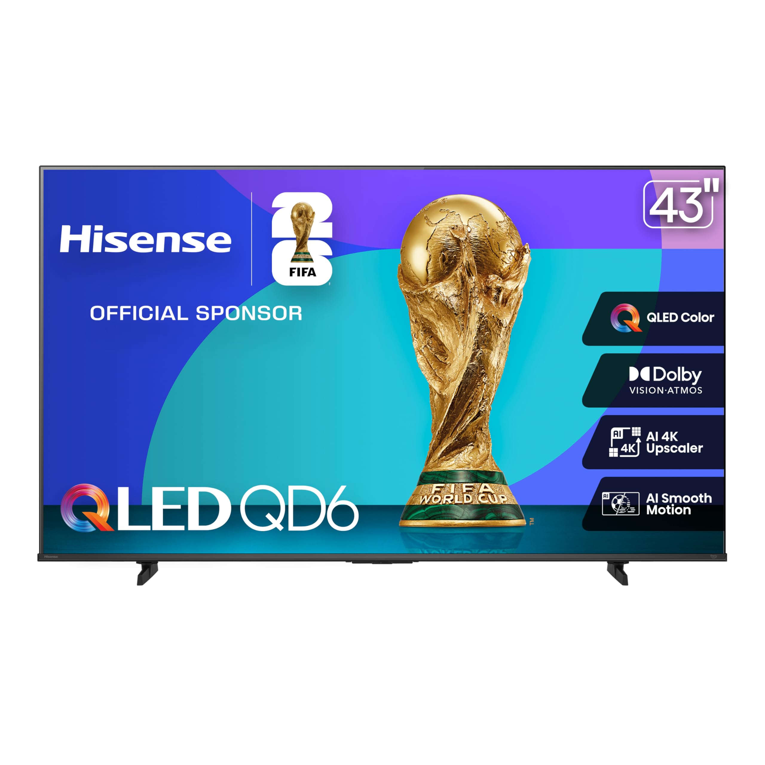Hisense 100" Class QD6 Series (100QD6QF, 2025 Model) QLED 4K UHD Smart Fire TV, 144Hz, Voice Remote with Alexa, Dolby Vision, Dolby Atmos, Motion Rate 240, HDR 10+, Game Mode Pro, MEMC, VRR, ALLM