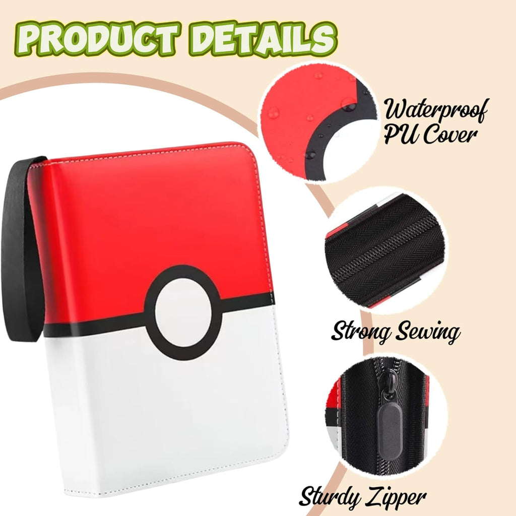 9-Pocket Trading Card Binder Holds 900 Cards - Includes 50 Removable Sleeves, Portable Zippered Card Album, Protective Game Card Storage Case for Collectors (9 pockets 900)