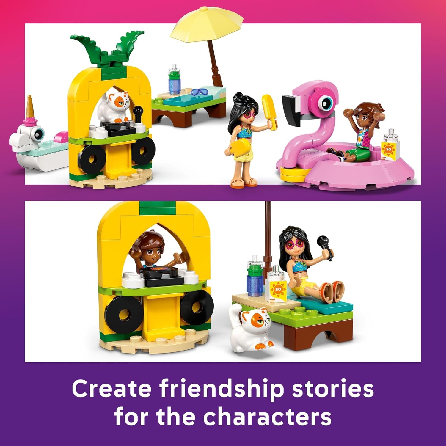LEGO Friends Unicorn & Flamingo Pool Party Pretend Play Building Toy - Creative Storytelling Playset for Kids for Boys & Girls, Ages 5+ - Birthday Gift Idea for Kids - 42658