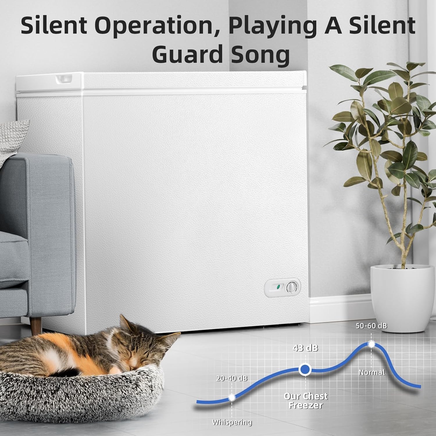 Antarctic Star 7.0 Cu.ft Chest Freezer 6.8℉to -4℉with Removable Basket Free Standing Top open Door Compact Freezer with Adjustable 7 Temperature Defrost Water Drain/Power Saving UL Certified White