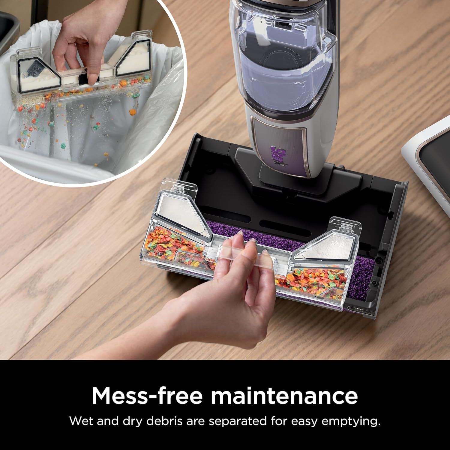 Shark Steam Pickup 3-in-1 Steam Mop Picks Up Debris, Deep Scrubs, & Steam Sanitizes - All At Once, Lightweight Steam Cleaner for Home, Steam Cleaner for Hardwood, Tile & Laminate, White, SD205CCO (Renewed)