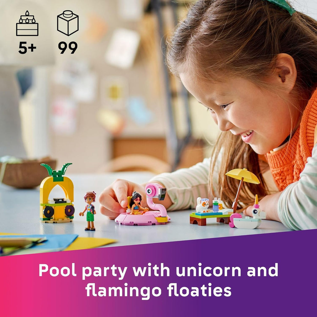 LEGO Friends Unicorn & Flamingo Pool Party Pretend Play Building Toy - Creative Storytelling Playset for Kids for Boys & Girls, Ages 5+ - Birthday Gift Idea for Kids - 42658