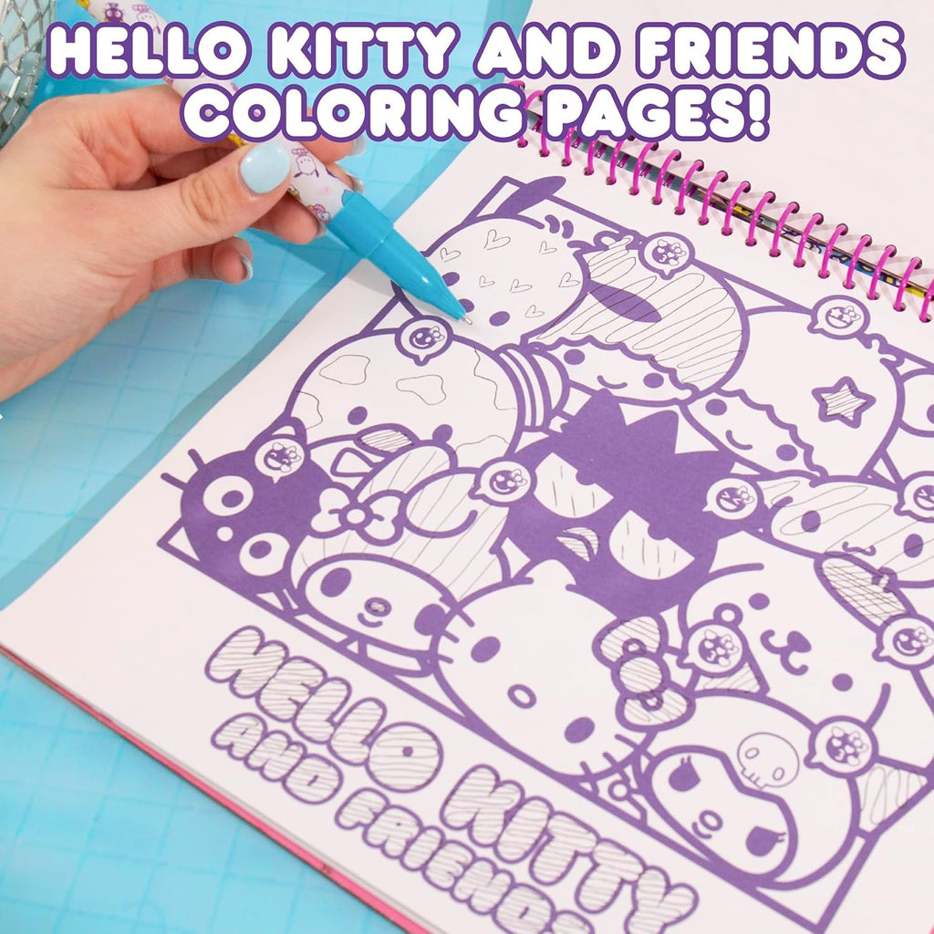 Hello Kitty and Friends Café Sketchbook, 20-Page Hello Kitty Notebook & Pen, Cute School Supplies, Coloring Book, Sanrio Stationery