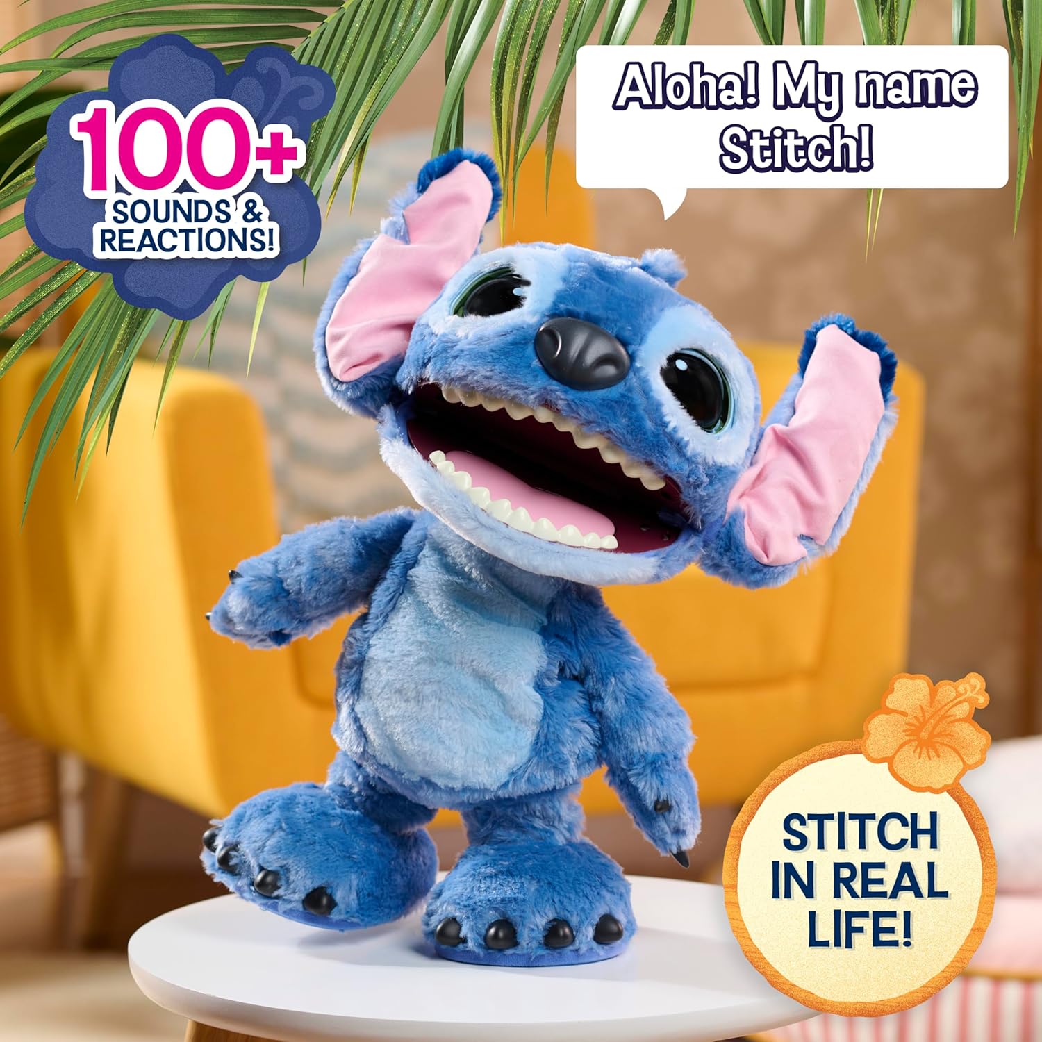Disney Stitch Ultimate Interactive 17" Plush Toy, 100+ Sounds & Reactions, Inspired by Disney’s Live-Action Lilo & Stitch Film, New Movie Toy for Fans, Girls, Boys, Kids 3 and Up by Just Play