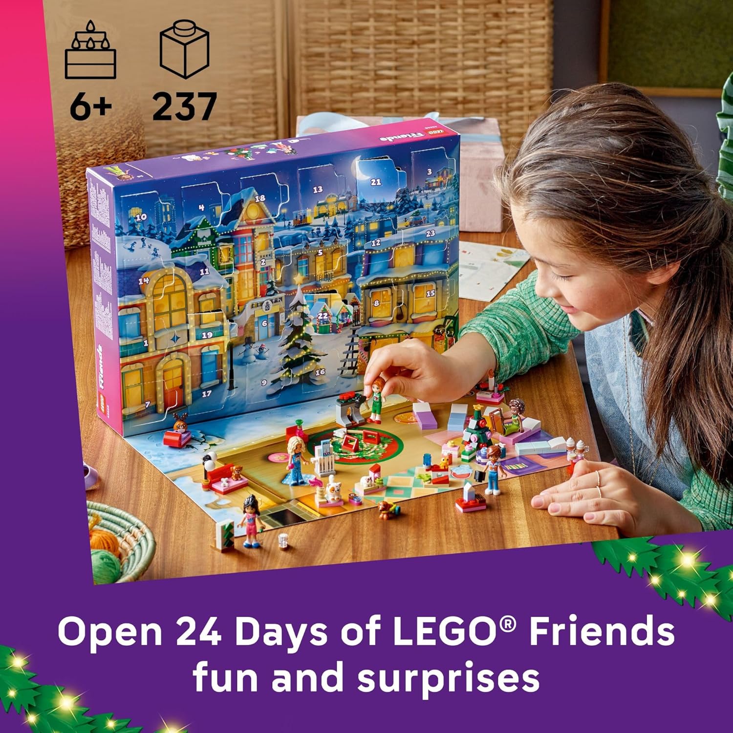 LEGO Friends Advent Calendar 2025 Building Toy - Holiday Countdown Set for Girls & Boys, Ages 6+ - 24 Buildable Surprises, 5 Minidolls & 5 Pets - Kids Gift Idea for Christmas - 42668