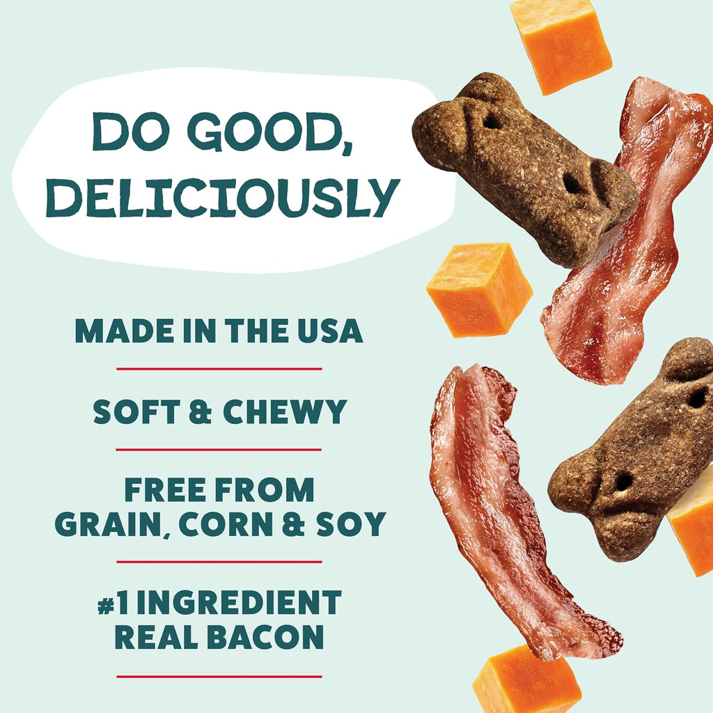 Shameless Pets Soft & Chewy Dog Treats, Bacon Me Crazy Meaty Tenders, 8oz – Real Bacon is 1st Ingredient – Grain Free, No Corn or Soy – Digestive Support – for Small, Medium & Large Dogs