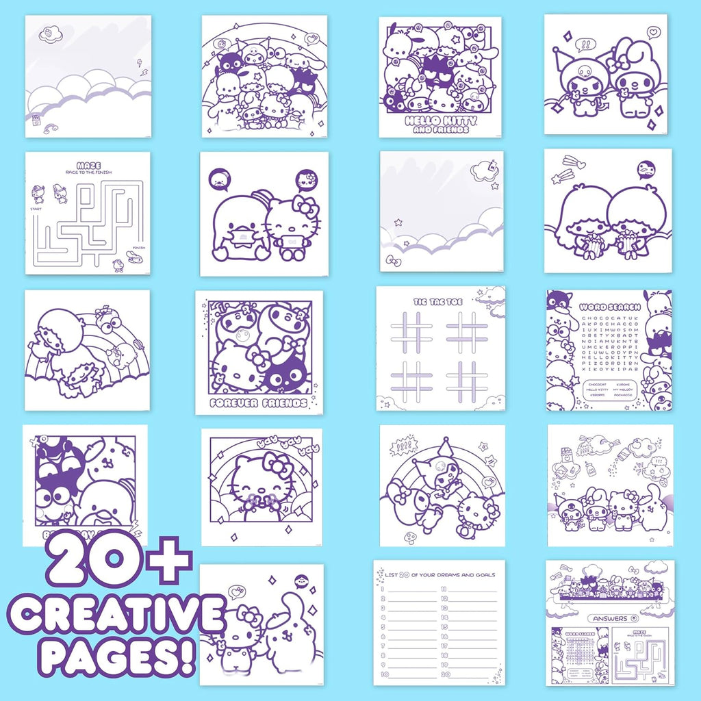 Hello Kitty and Friends Café Sketchbook, 20-Page Hello Kitty Notebook & Pen, Cute School Supplies, Coloring Book, Sanrio Stationery