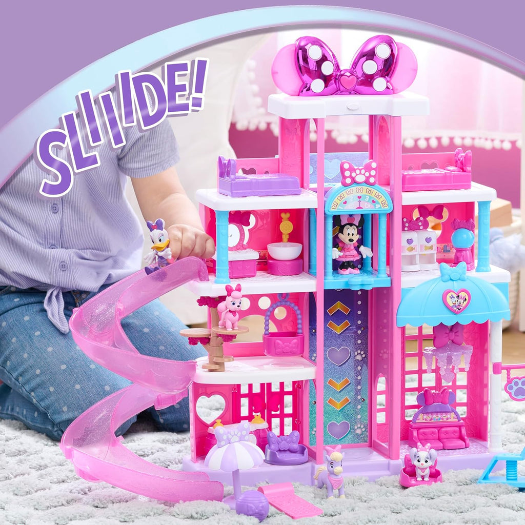 Disney Jr. Minnie Mouse Pet Hotel Playset, 23-Piece Hotel Set, 20 Inch Tall Playset, Ages 3 and Up