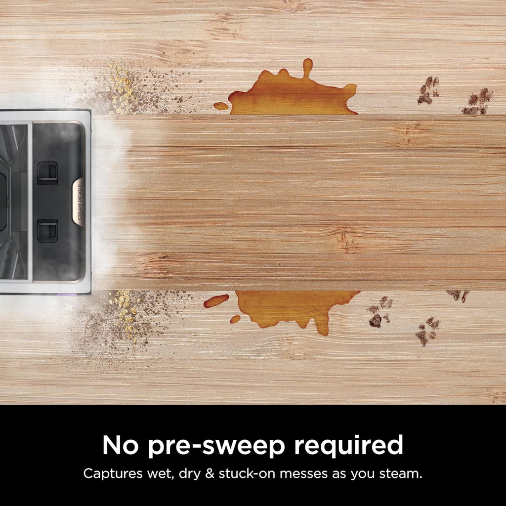 Shark Steam Pickup 3-in-1 Steam Mop Picks Up Debris, Deep Scrubs, & Steam Sanitizes - All At Once, Lightweight Steam Cleaner for Home, Steam Cleaner for Hardwood, Tile & Laminate, White, SD205CCO (Renewed)