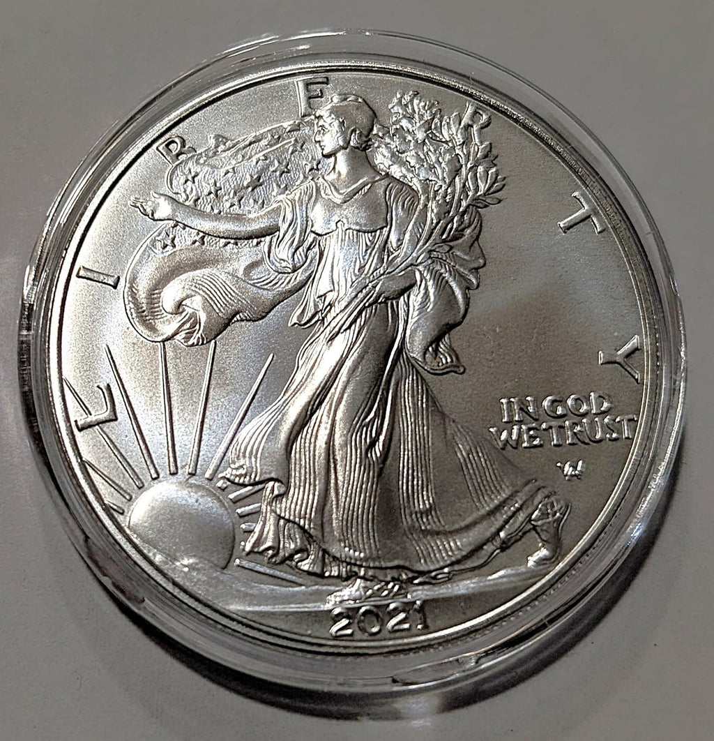 2021 1 oz American Silver Eagle Coin BU (Type 2) Sealed in Coin Capsule $1 Mint State