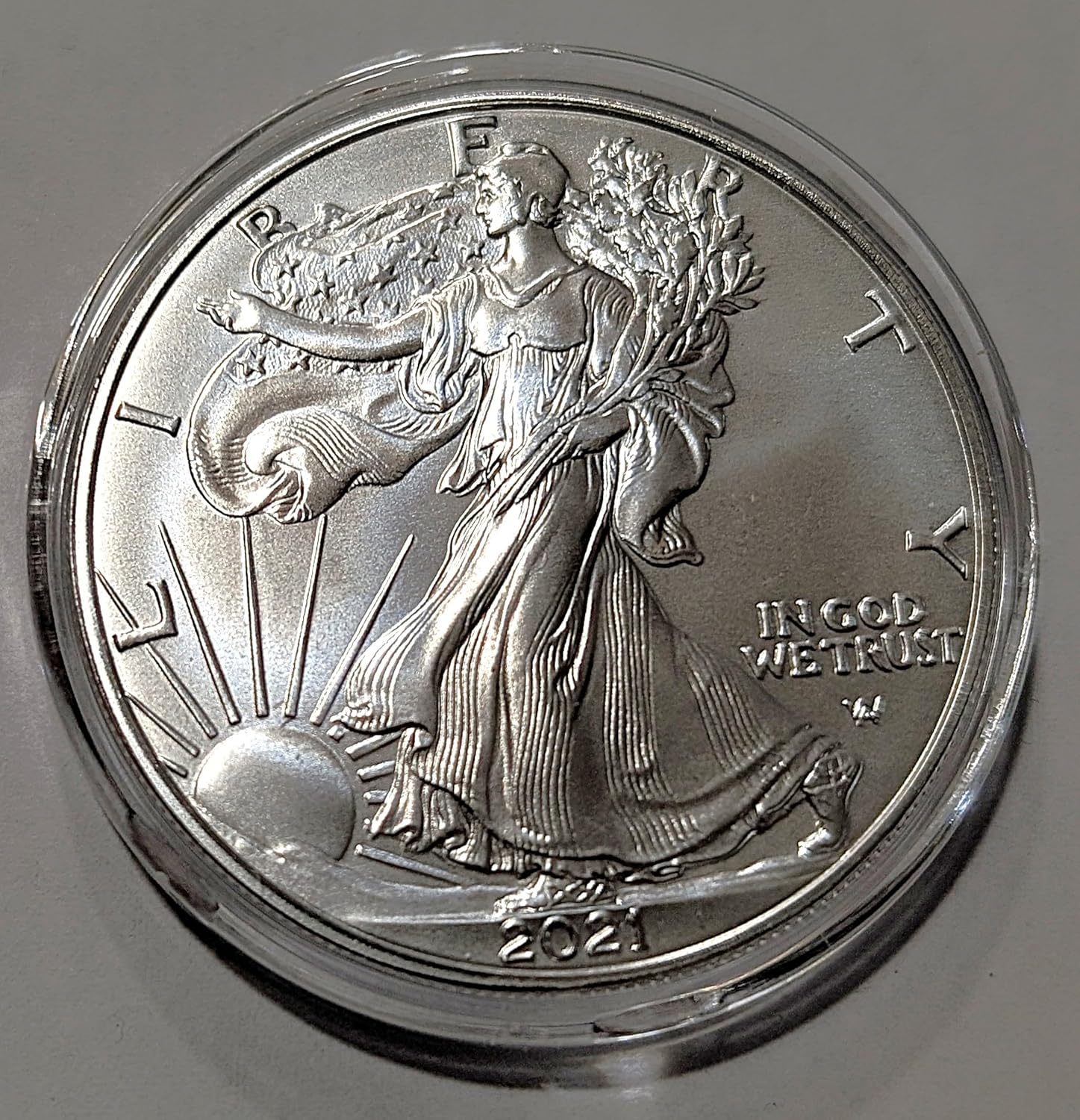 2021 1 oz American Silver Eagle Coin BU (Type 2) Sealed in Coin Capsule $1 Mint State