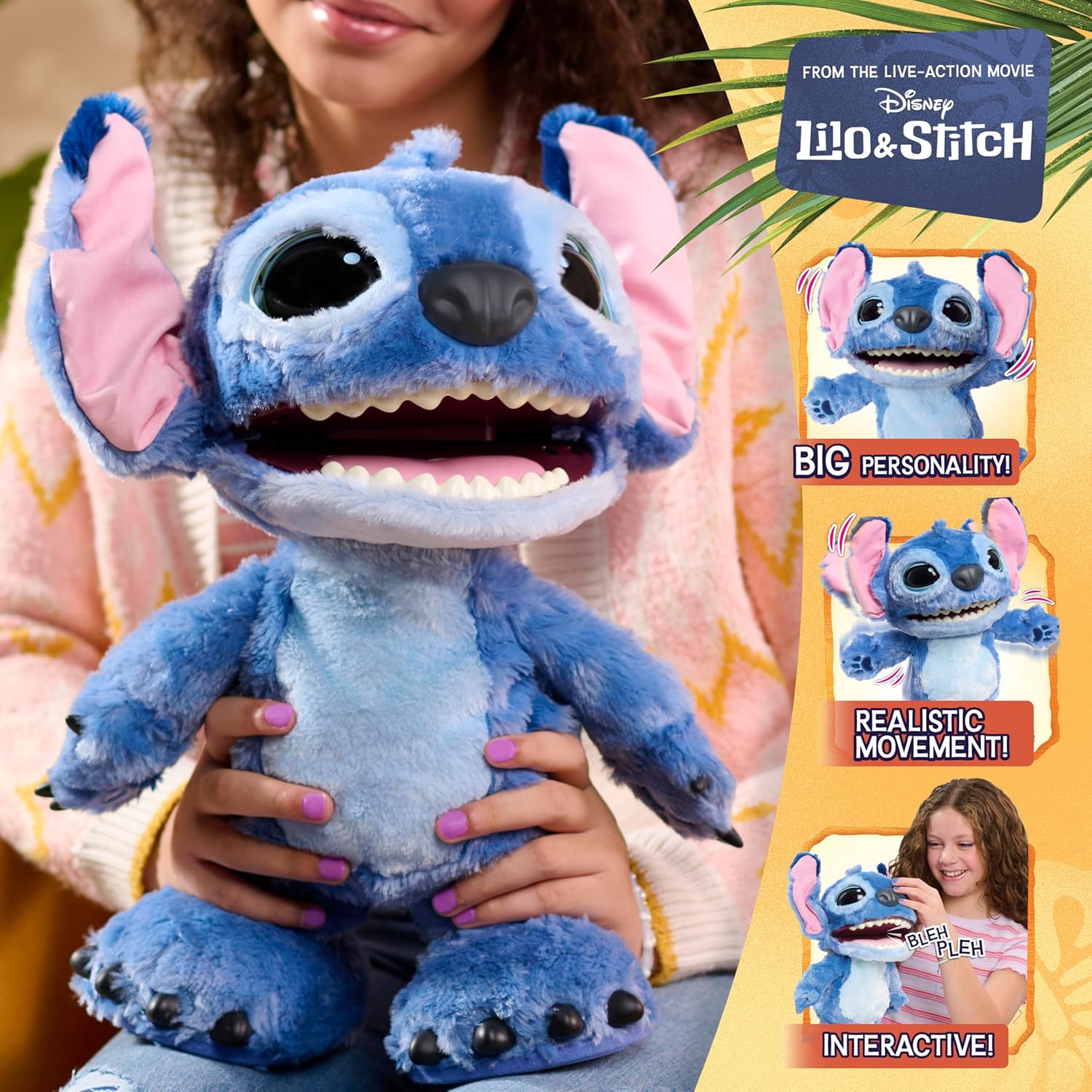 Disney Stitch Ultimate Interactive 17" Plush Toy, 100+ Sounds & Reactions, Inspired by Disney’s Live-Action Lilo & Stitch Film, New Movie Toy for Fans, Girls, Boys, Kids 3 and Up by Just Play
