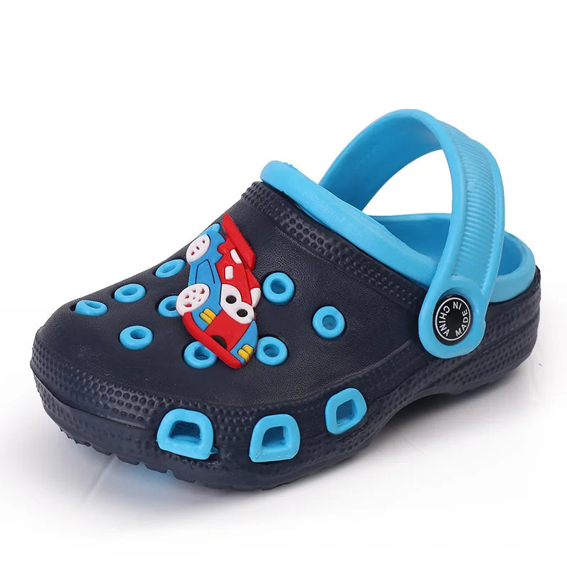 EUR24-35 Children Mules Clogs Kids Summer Garden Cute Cartoons Shoes Girl Boy Beach Shoes Candy Color Hole Baby Shoes Sandals