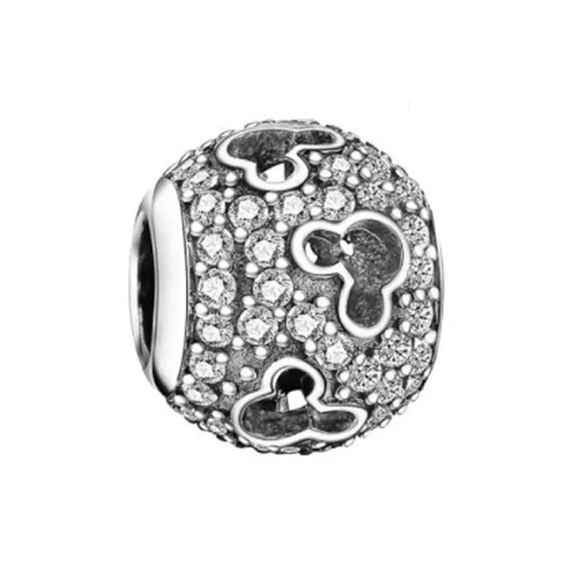 Disney Mickey Minnie Ice and Snow Princess Cartoon Series Pendant DIY Large Hole Zinc Charm Jewelry