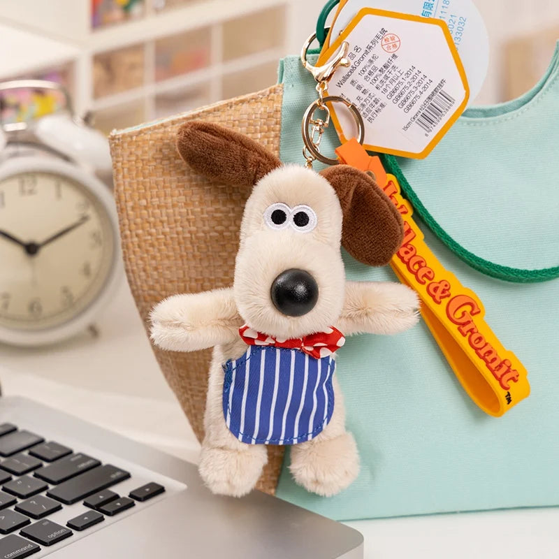 Original Wallace&Gromit Plush Toy Kawaii Gromit Wallace Toys Cartoon Dogs Bag Pendant Key Chain Anime Cute Puppy Stuffed Dolls