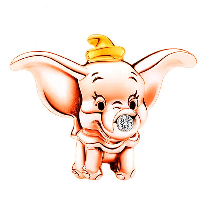 Disney Mickey Minnie Ice and Snow Princess Cartoon Series Pendant DIY Large Hole Zinc Charm Jewelry