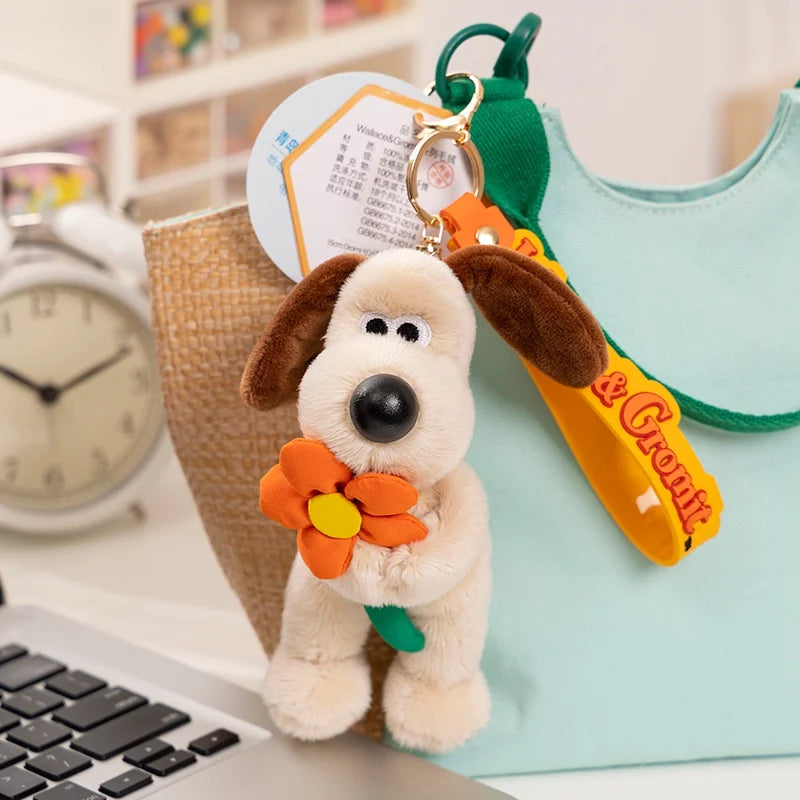 Original Wallace&Gromit Plush Toy Kawaii Gromit Wallace Toys Cartoon Dogs Bag Pendant Key Chain Anime Cute Puppy Stuffed Dolls