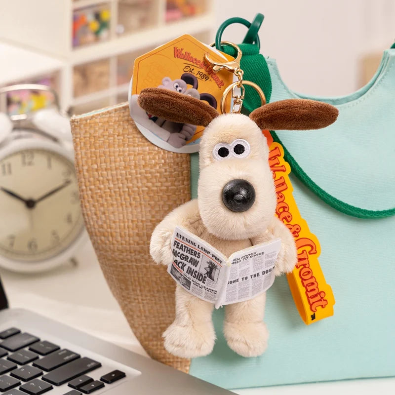 Original Wallace&Gromit Plush Toy Kawaii Gromit Wallace Toys Cartoon Dogs Bag Pendant Key Chain Anime Cute Puppy Stuffed Dolls