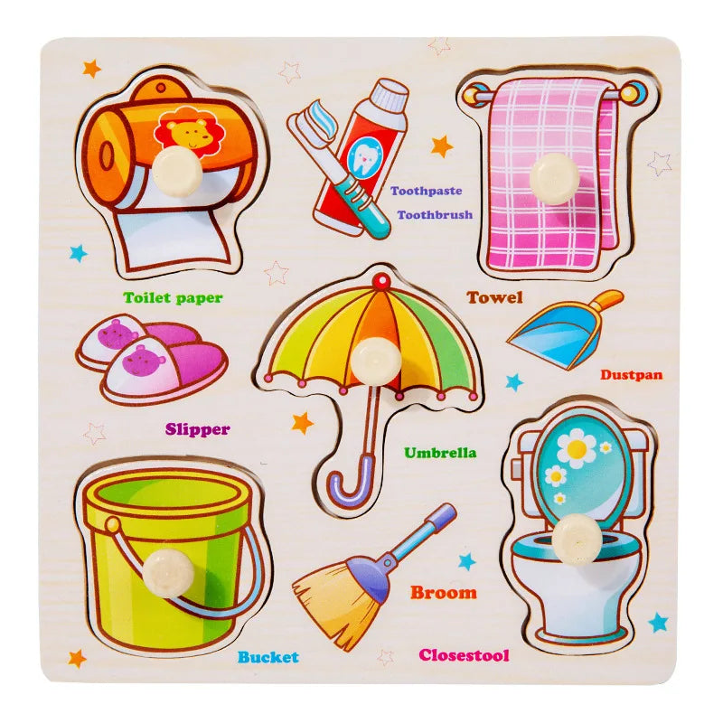 Wooden Puzzles Toys for Kids 3 Year Alphabet Numbers Children Montessori Educational Learning Toys abc Letters Preschool Gift