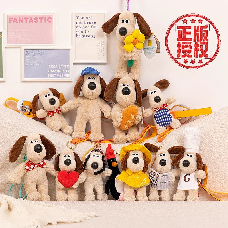 Original Wallace&Gromit Plush Toy Kawaii Gromit Wallace Toys Cartoon Dogs Bag Pendant Key Chain Anime Cute Puppy Stuffed Dolls
