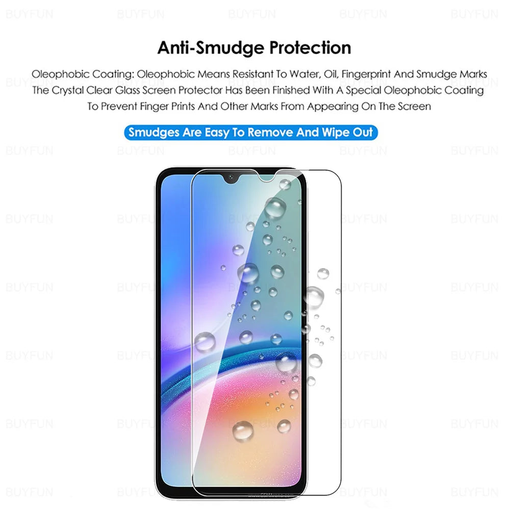 1-4Pcs Full Cover Tempered Glass For Samsung Galaxy A05s A05 A15 4G A25 A35 A55 5G A06 A16 A26 A36 A56 HD Cover Screen Protector