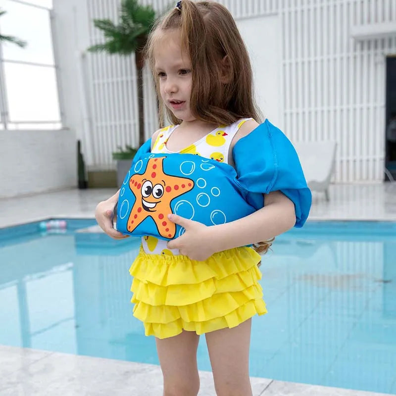Kids Arm Float Pool Armband Baby  Mermaid Swimsuit Buoy Swimming Vest Ring Swim Float Vest Life Jacket Safety 14-25kg Girl Boy